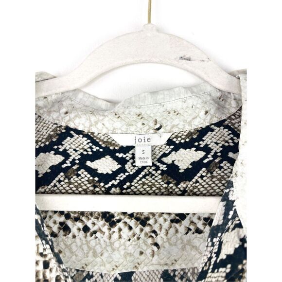 Joie Branka Snakeskin Print Top in Porcelain Size S - Picture 11 of 12